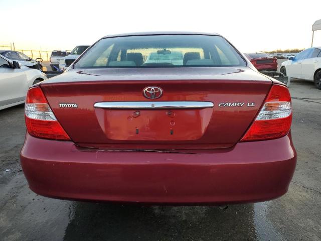 JTDBE32KX30139762 - 2003 TOYOTA CAMRY LE RED photo 6