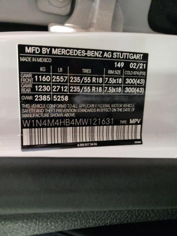 W1N4M4HB4MW121631 - 2021 MERCEDES-BENZ GLB 250 4MATIC WHITE photo 14