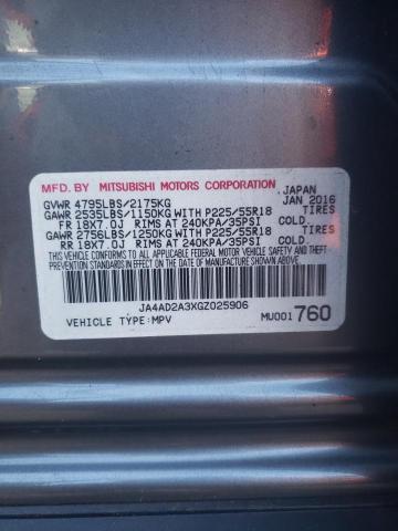 JA4AD2A3XGZ025906 - 2016 MITSUBISHI OUTLANDER ES SILVER photo 12