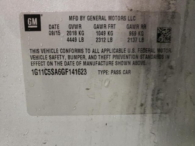 1G11C5SA6GF141623 - 2016 CHEVROLET MALIBU LIM LT 银色 照片 12