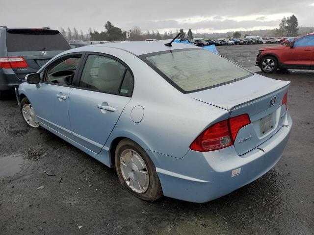 JHMFA36296S001256 - 2006 HONDA CIVIC HYBRID BLUE photo 2