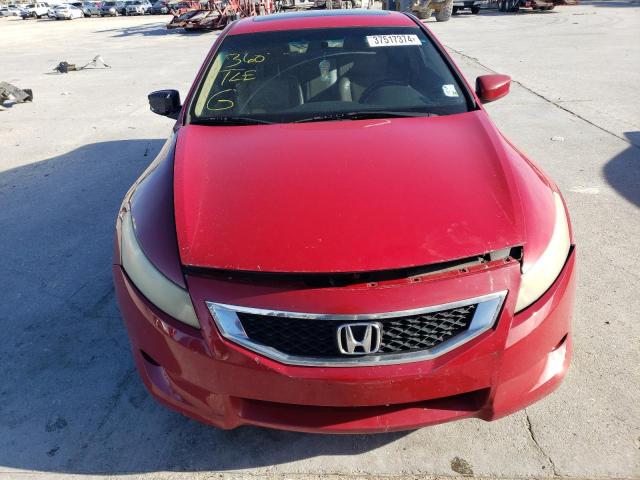 1HGCS22889A011391 - 2009 HONDA ACCORD EXL RED photo 5