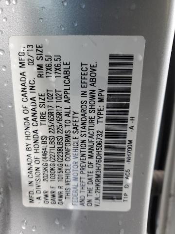 2HKRM3H76DH506732 - 2013 HONDA CR-V EXL SILVER photo 13