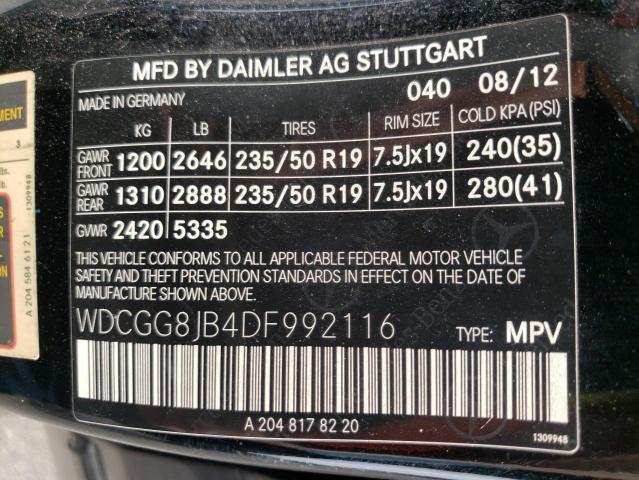 WDCGG8JB4DF992116 - 2013 MERCEDES-BENZ GLK 350 4MATIC BLACK photo 13