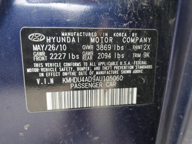 KMHDU4AD9AU105060 - 2010 HYUNDAI ELANTRA BLUE BLUE photo 12