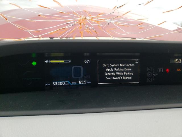 JTDKARFP5K3110333 - 2019 TOYOTA PRIUS PRIM 红色 照片 9