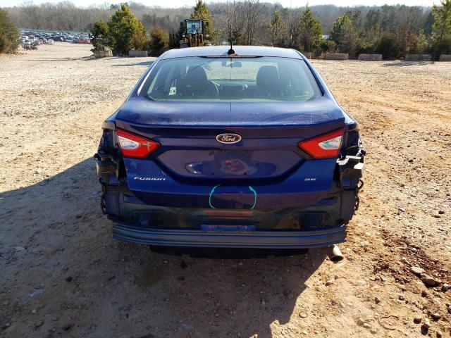 3FA6P0H71GR317549 - 2016 FORD FUSION SE BLUE photo 6