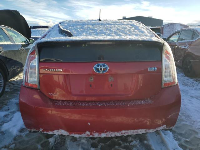 JTDKN3DU2D0337526 - 2013 TOYOTA PRIUS RED photo 6