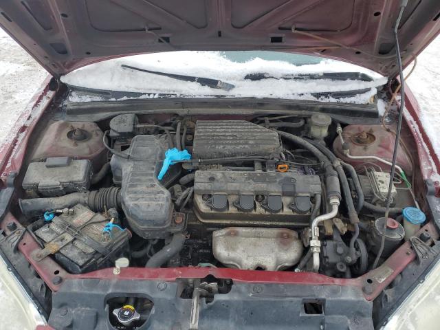 2HGES16875H030393 - 2005 HONDA CIVIC EX BURGUNDY photo 11