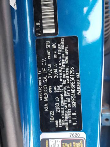 3KPF54AD3PE561296 - 2023 KIA FORTE GT LINE BLUE photo 12