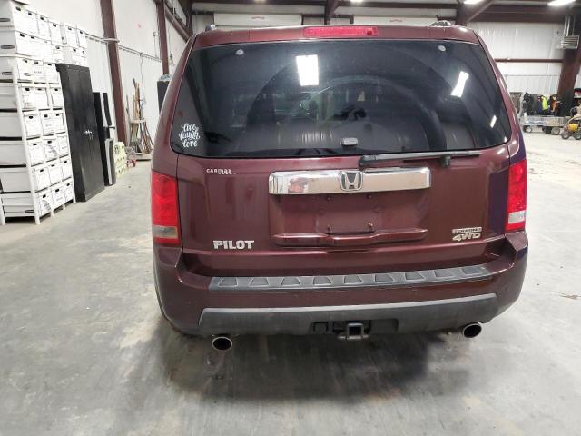 5FNYF4H99BB050654 - 2011 HONDA PILOT TOURING BURGUNDY photo 6