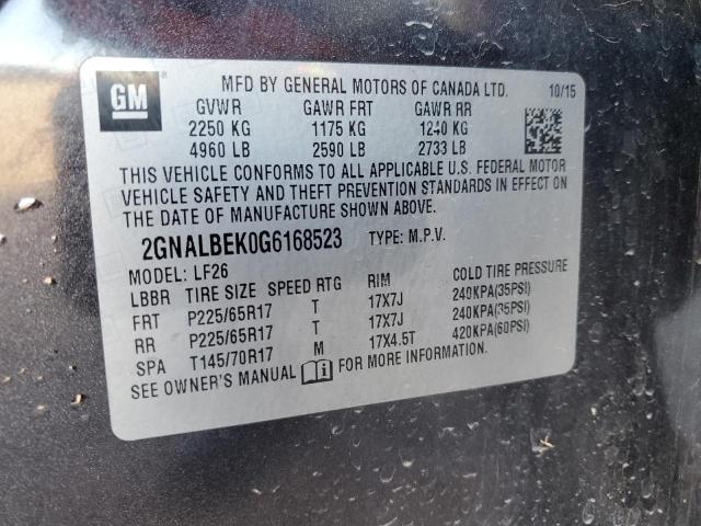 2GNALBEK0G6168523 - 2016 CHEVROLET EQUINOX LS CHARCOAL photo 12