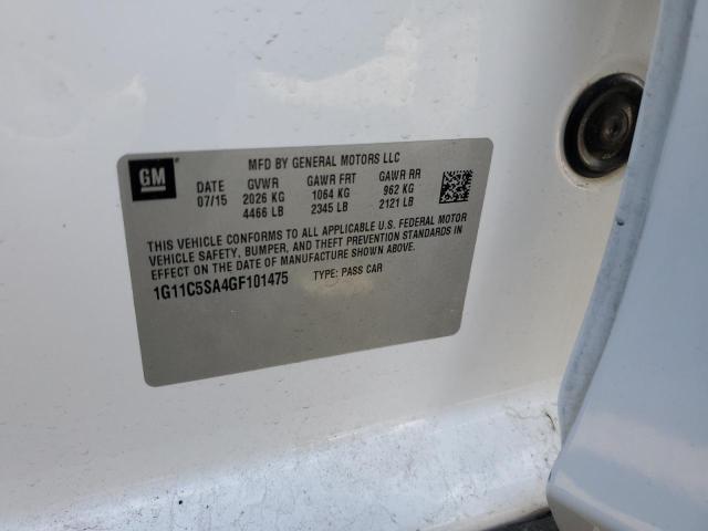 1G11C5SA4GF101475 - 2016 CHEVROLET MALIBU LIM LT WHITE photo 13