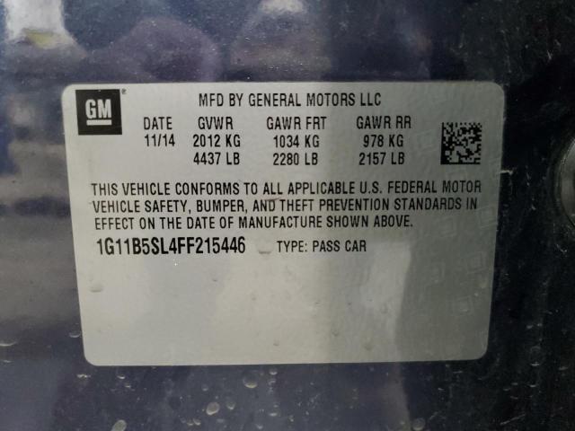 1G11B5SL4FF215446 - 2015 CHEVROLET MALIBU LS BLUE photo 12