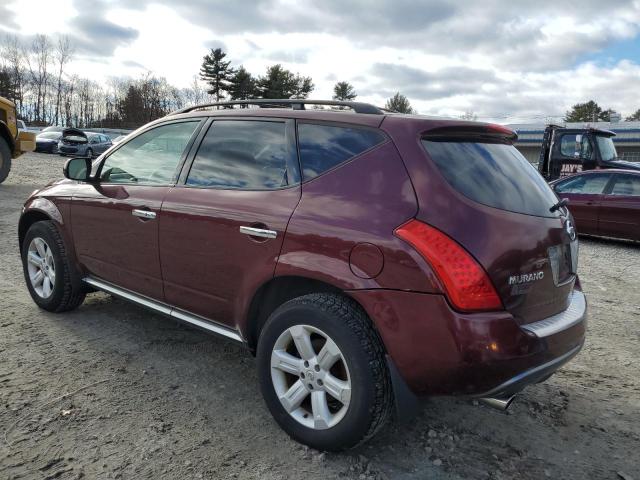 JN8AZ08W06W533396 - 2006 NISSAN MURANO SL BURGUNDY photo 2