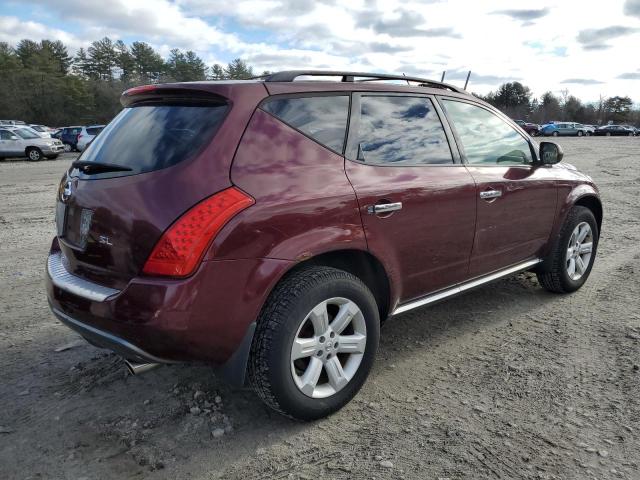 JN8AZ08W06W533396 - 2006 NISSAN MURANO SL BURGUNDY photo 3