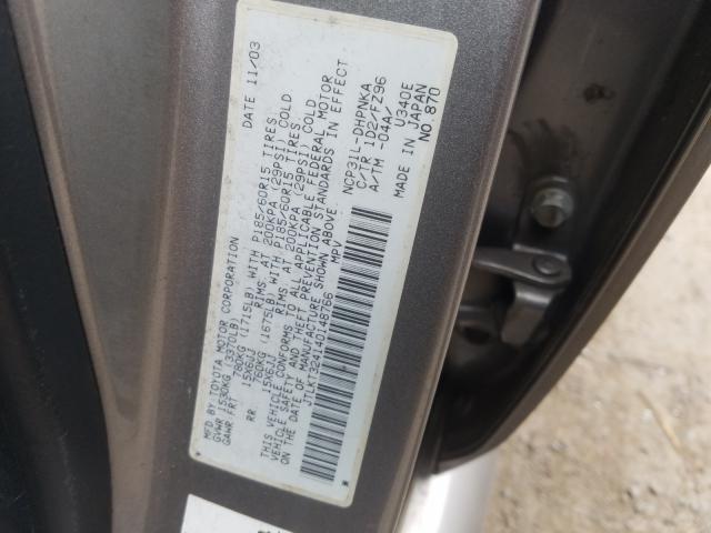 JTLKT324140148766 - 2004 TOYOTA SCION XB  Foto 10