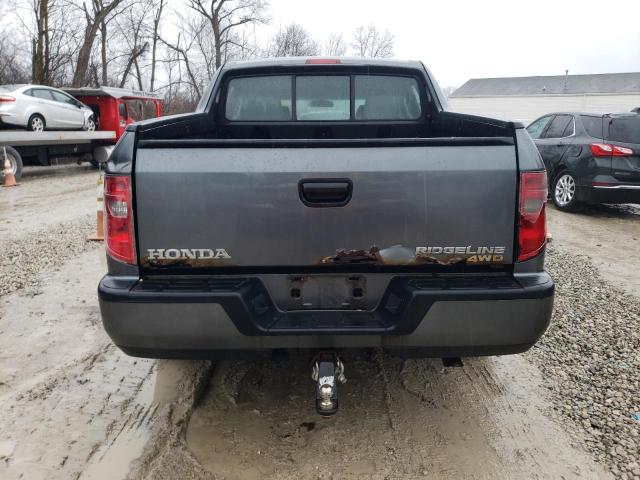 5FPYK1F28AB012385 - 2010 HONDA RIDGELINE RT GRAY photo 6