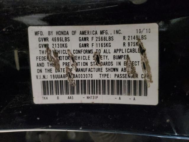 19UUA8F26BA003070 - 2011 ACURA TL BLACK photo 12