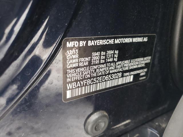 WBAYF8C52ED653028 - 2014 BMW 750 LXI BLUE photo 12