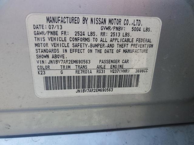 JN1BV7AR2EM690563 - 2014 INFINITI Q50 BASE SILVER photo 12