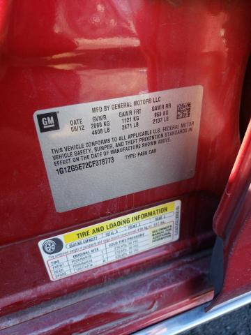 1G1ZG5E72CF378773 - 2012 CHEVROLET MALIBU LTZ 红色 照片 13