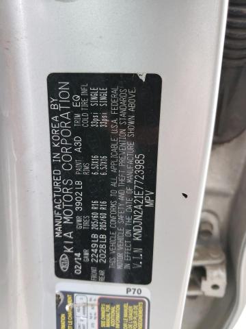 KNDJN2A21E7723985 - 2014 KIA SOUL SILVER photo 12