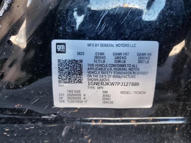 1GNERJKW7PJ127889 - 2023 CHEVROLET TRAVERSE RS BLACK photo 12