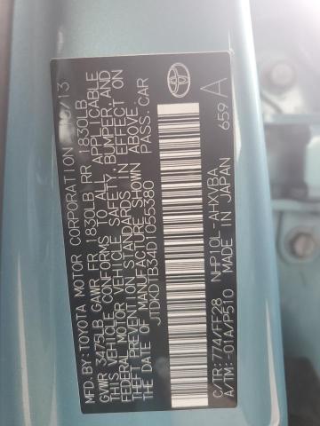 JTDKDTB34D1055380 - 2013 TOYOTA PRIUS C BLUE photo 12