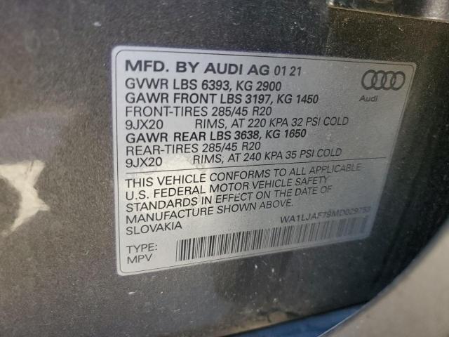 WA1LJAF79MD029753 - 2021 AUDI Q7 PREMIUM PLUS CHARCOAL photo 13