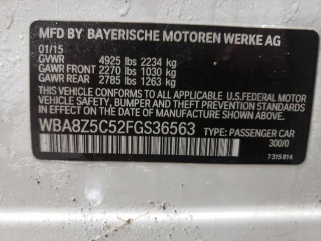 WBA8Z5C52FGS36563 - 2015 BMW 328 XIGT SULEV WHITE photo 13