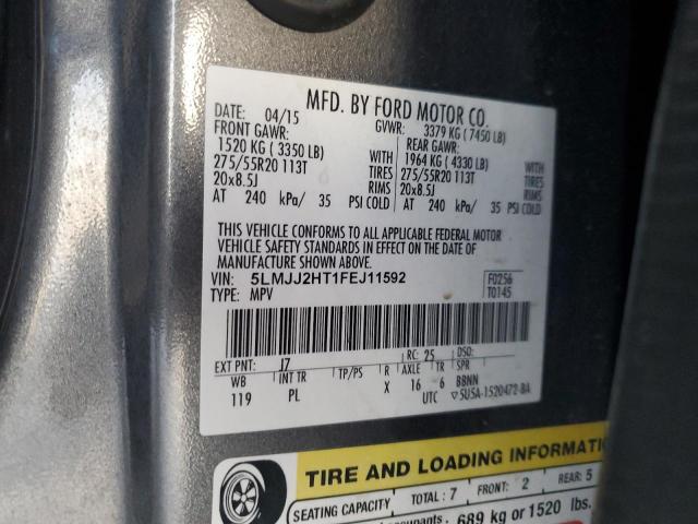 5LMJJ2HT1FEJ11592 - 2015 LINCOLN NAVIGATOR ნაცრისფერი ფოტო 13