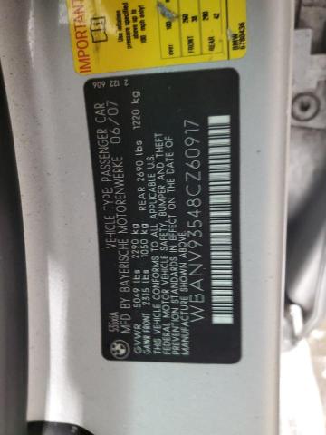 WBANV93548CZ60917 - 2008 BMW 535 XI SILVER photo 12