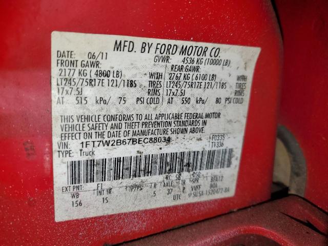 1FT7W2B67BEC88034 - 2011 FORD F250 SUPER DUTY WHITE photo 12