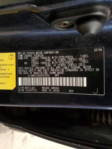 JTJHW31U360047002 - 2006 LEXUS RX 400 BLUE photo 12