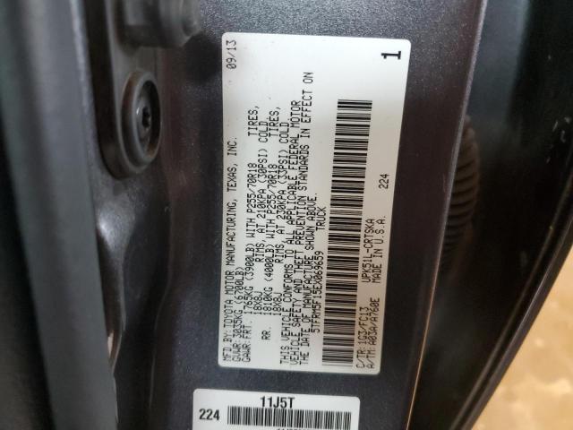 5TFRM5F15EX069659 - 2014 TOYOTA TUNDRA DOUBLE CAB SR/SR5 GRAY photo 12