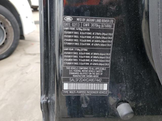 SALSF2D4XDA807442 - 2013 LAND ROVER RANGE ROVE HSE BLACK photo 14