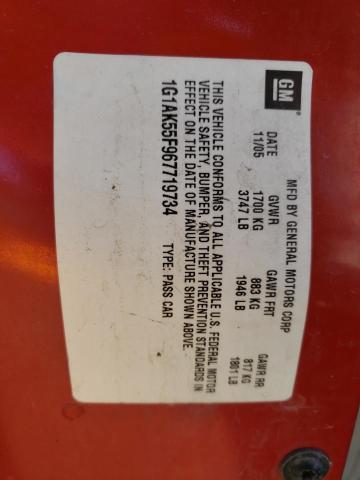 1G1AK55F967719734 - 2006 CHEVROLET COBALT LS RED photo 13