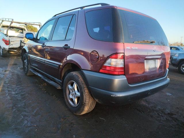 4JGAB54E2WA013056 - 1998 MERCEDES-BENZ ML 320 BURGUNDY photo 2