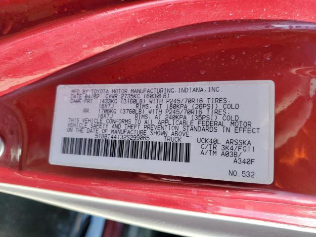 5TBBT44132S299065 - 2002 TOYOTA TUNDRA ACCESS CAB Tünd qırmızı foto 12