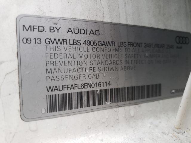 WAUFFAFL6EN016114 - 2014 AUDI A4 PREMIUM PLUS WHITE photo 12