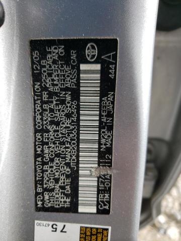 JTDKB20U363146496 - 2006 TOYOTA PRIUS SILVER photo 13