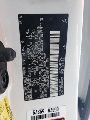 5TDDK3DC5DS049831 - 2013 TOYOTA SIENNA XLE WHITE photo 13