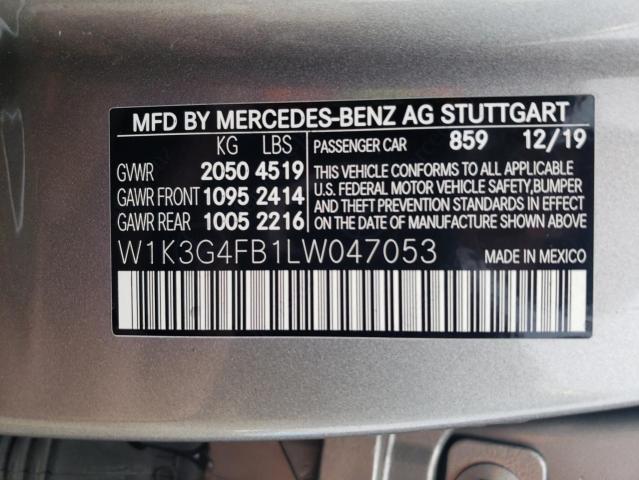 W1K3G4FB1LW047053 - 2020 MERCEDES-BENZ A 220 4MATIC GRAY photo 12