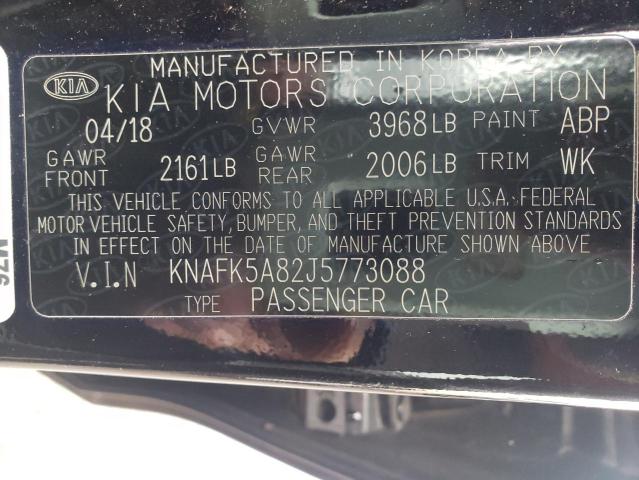 KNAFK5A82J5773088 - 2018 KIA FORTE LX BLACK photo 12