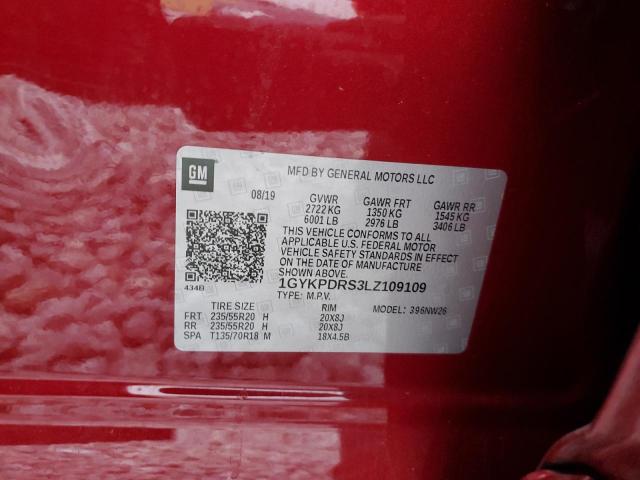 1GYKPDRS3LZ109109 - 2020 CADILLAC XT6 PREMIUM LUXURY RED photo 13