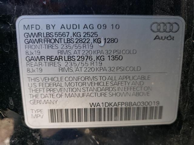 WA1DKAFP8BA030019 - 2011 AUDI Q5 PREMIUM PLUS BLACK photo 13