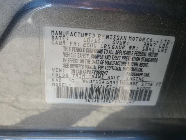 3N1AB7AP6FY360247 - 2015 NISSAN SENTRA S GRAY photo 12