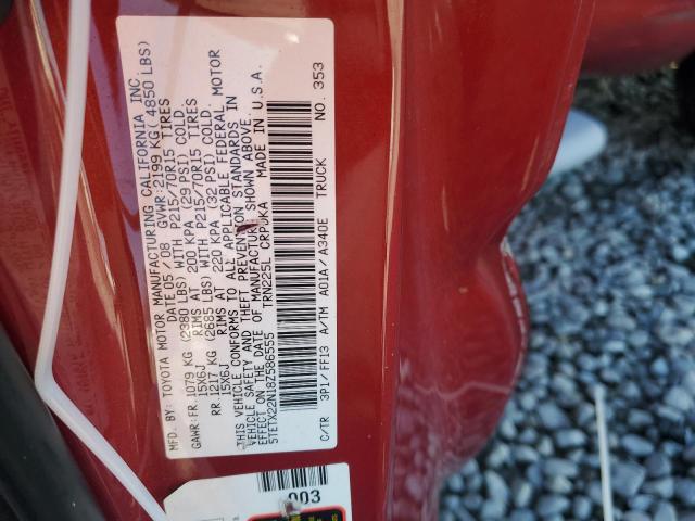 5TETX22N18Z586555 - 2008 TOYOTA TACOMA ACCESS CAB Қызыл фото 12