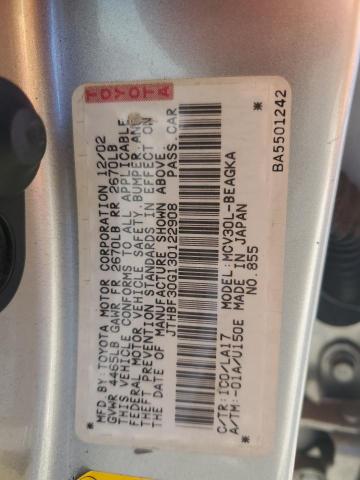 JTHBF30G130122908 - 2003 LEXUS ES 300 SILVER photo 12